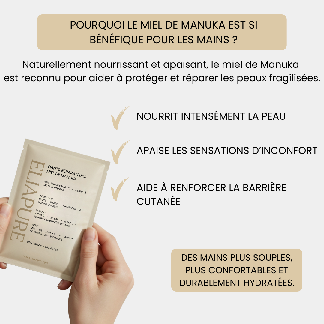Gants réparateurs au miel de Manuka - 5 paires